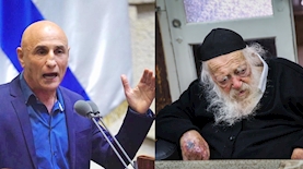 הרב קנייבסקי ועפר שלח, צילום: דוד כהן פלאש90 והכנסת